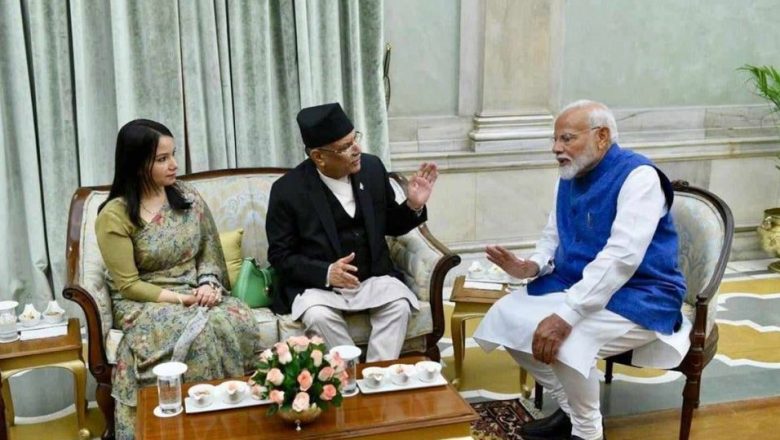 नेपालका प्रधानमन्त्री प्रचण्ड र भारतका नवनिर्वाचित प्रधानमन्त्री मोदीबीच भेटवार्ता
