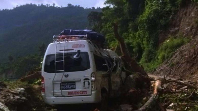 रुख भाँचिएर गुडिरहेको बसमा खस्दा ८ यात्रु घाइते