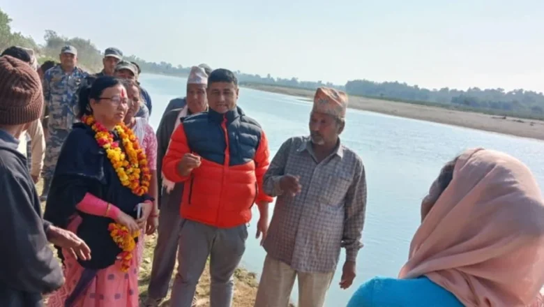 हिउँदमा पनि कर्णाली नदीबाट कटान रोकिएन
