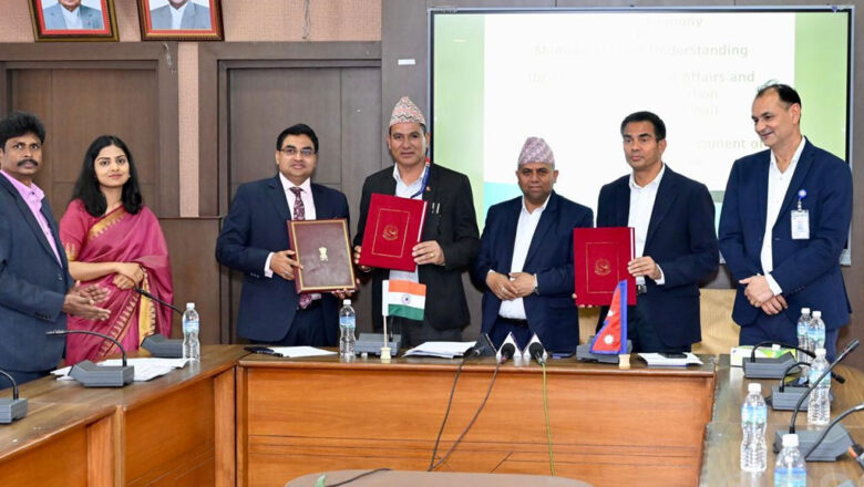 भारत सरकारको सहयोगमा निर्माण हुने १० परियोजनाको समझदारी पत्रमा हस्ताक्षर