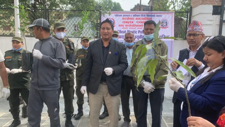 विश्व वातावरण दिवसको अवसरमा तारकेश्वर नगरपालिकामा वृक्षारोपण र सरसफाई कार्यक्रम सम्पन्न