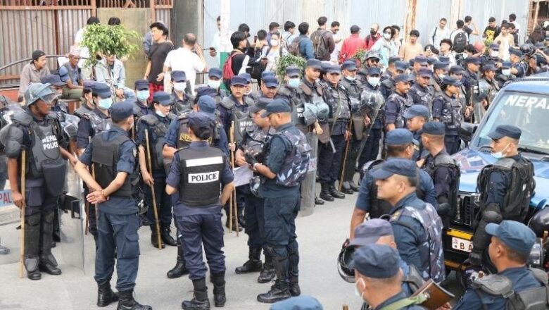 जेनजीको प्रदर्शन स्थल माइतीघरमा सुरक्षा व्यवस्था कडा