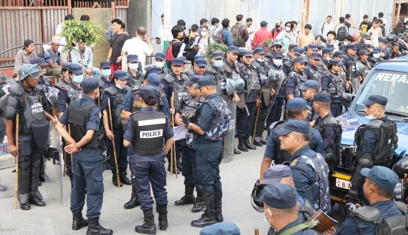 जेनजीको प्रदर्शन स्थल माइतीघरमा सुरक्षा व्यवस्था कडा